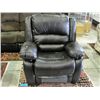 Chocolate brown leather living room recliner