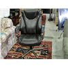 Brown leather gas lift office chair