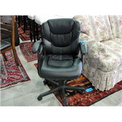 Black leather gas lift office chair