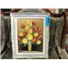 Framed original oil on canvas still life painting-