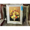 Framed original oil on canvas still life painting-
