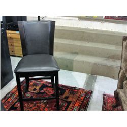 Brown leather padded counterheight side chair