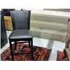 Brown leather padded counterheight side chair