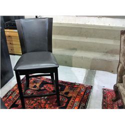 Brown leather padded counterheight side chair