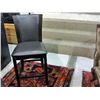 Brown leather padded counterheight side chair