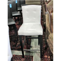 White leather barstool