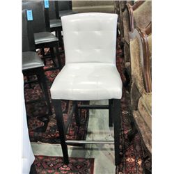 White leather barstool
