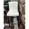 White leather barstool