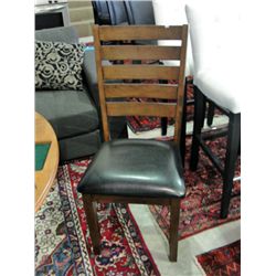 Chocolate brown leather seated side chair