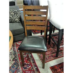 Chocolate brown leather seated side chair