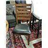 Chocolate brown leather seated side chair