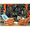 Box full of steel alligator clamps