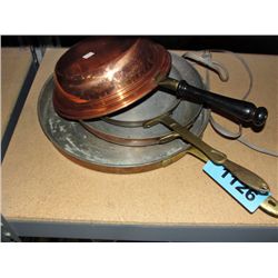 4 copper cook pans