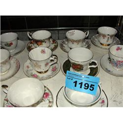 Lot of 10 english bone china teacup and saucer