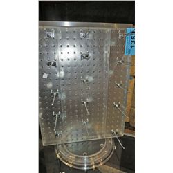 Revolving peg board store display stand