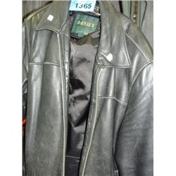 Danier black leather mens coat