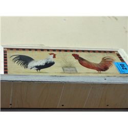 Framed cookadoodledo 2 roosters squaring off