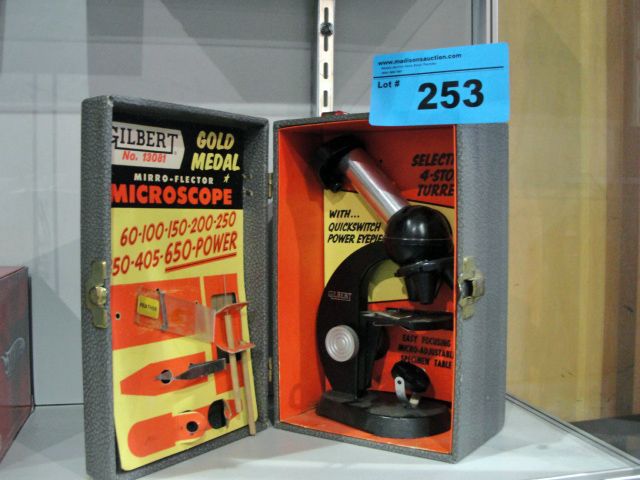 Vintage Gilbert microscope and lab set