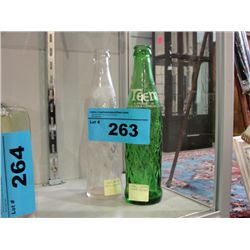 2 Vintage 1960s pop bottles; pepsi cola company