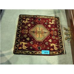 Small hand knotted persian throw rug