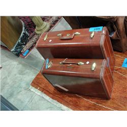 2pc vintage hardshell luggage set