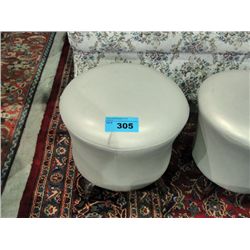 Leather and chrome footstool