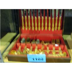 Gold plated cutlery set with case