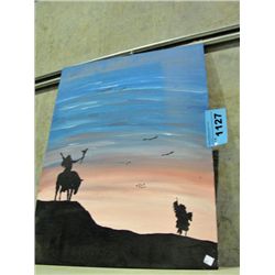 Oil on board original painting southwest native