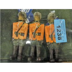 3 wooden carved snow cat trading company RCMP