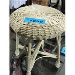 White wicker stool
