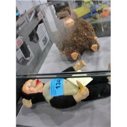 Pair of 1960s rubber faced monkeys