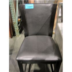 Chocolate brown leather padded barstool