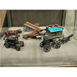 Collection of vintage cast metal childrens toys