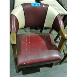 Vintage red and white vinyl pub chair