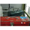 Image 1 : Metal red toolbox and plano tacklebox