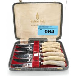 Set of bone handled haden hall steak knives