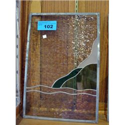 Leaded stained glass window pane