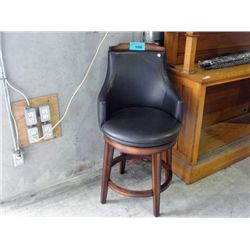 Black leather padded counter height side chaiir
