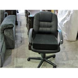 Black leather gas lift office chair