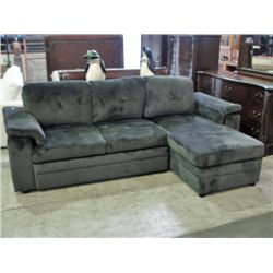 2pc microfiber suede forest green sectional sofa