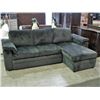 Image 1 : 2pc microfiber suede forest green sectional sofa