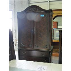 Matching mahogany finish bedroom armoire