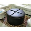 Image 1 : 4pc brown leather footstool set