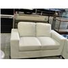 Image 1 : 2pc white leather sofa and loveseat set