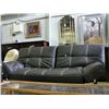 Image 1 : Black leather futon sofa