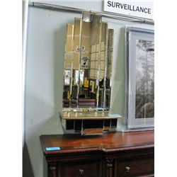 Bevelled mirror hanging wall console