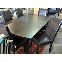 Cherry finish dining room table with 1 leaf and