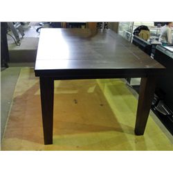 Contemporary dining room table with jacknife leaf