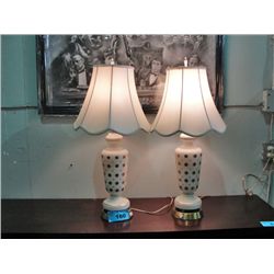 Pair of Frosted white glass with decorative star