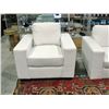 Image 2 : 2pc white leather sofa and chair set